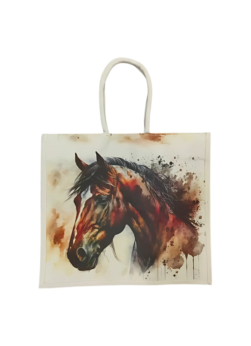 Artistic Horse Print Cotton Bag