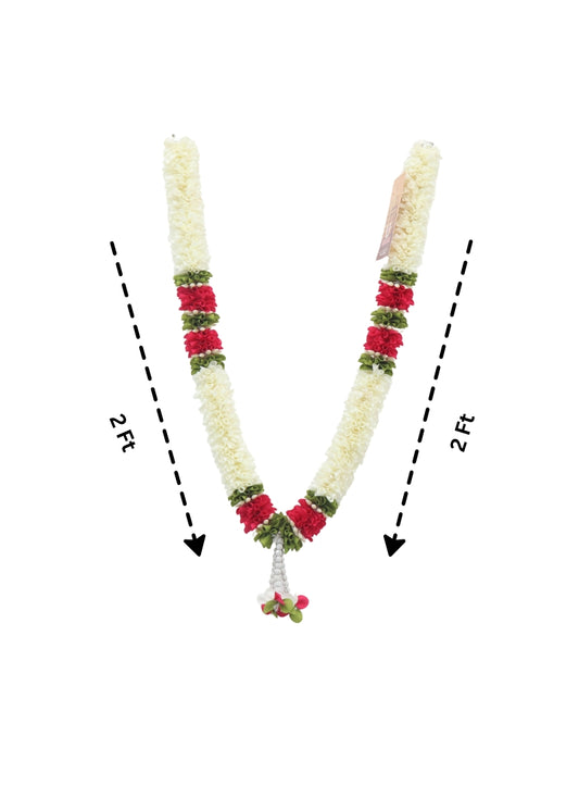 Artificial Red & White Decorative Garland 4ft