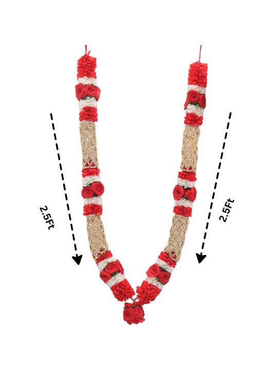 Artificial Red & White Decorative Garland 5ft