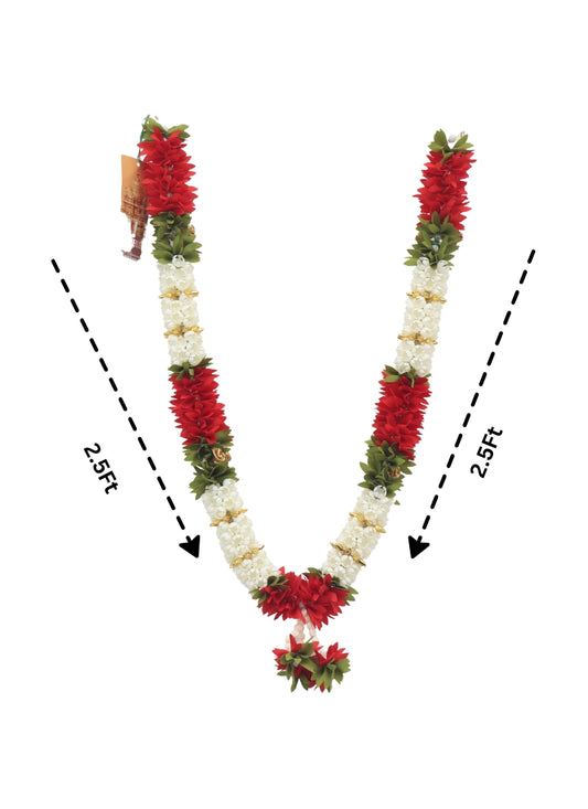 Artificial Red & White Decorative Garland 5ft