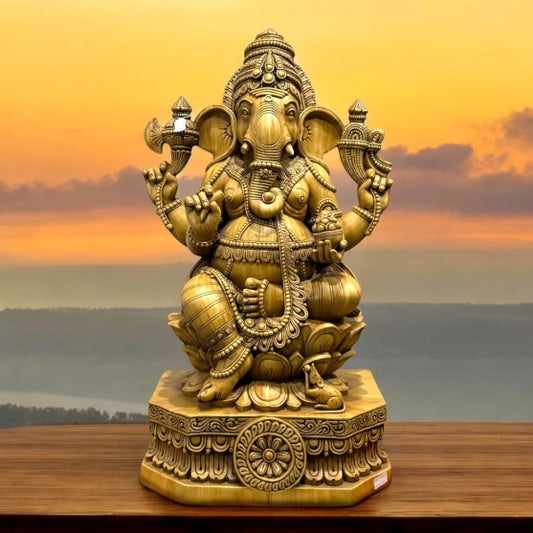 RESIN SITTING LOTUS GANESH (SAJZZ) 18*12*35
