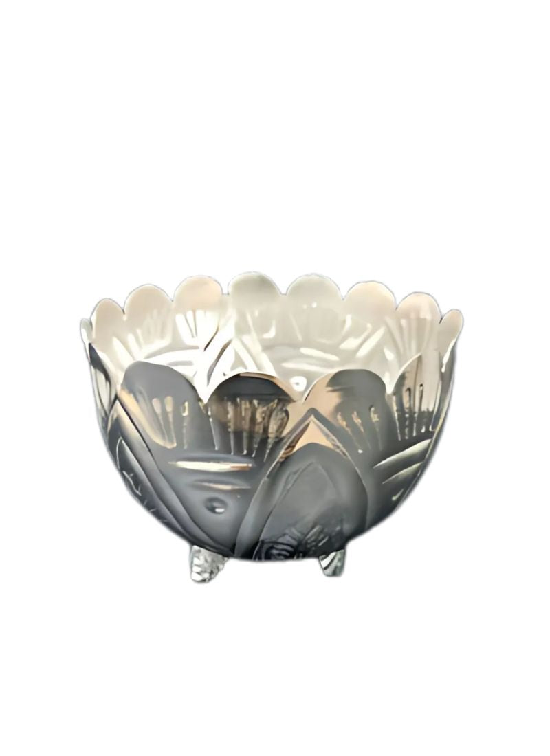 German silver prasadam bowl nakshi with leg