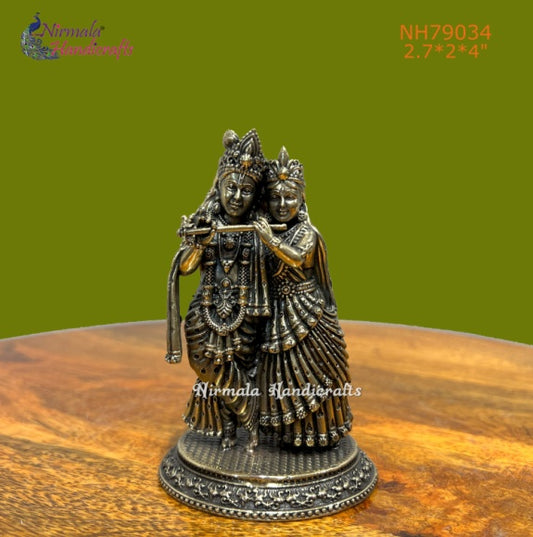 BRASS RADHA KRISHNA WITH BASE (YUT) 2.7*2*4"