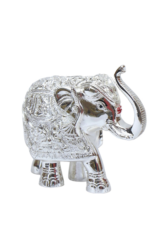 Silver Coated Elephant 4"