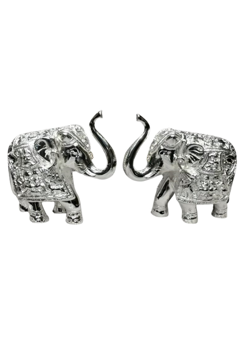 Silver Coated Elephant Mini 2.5"