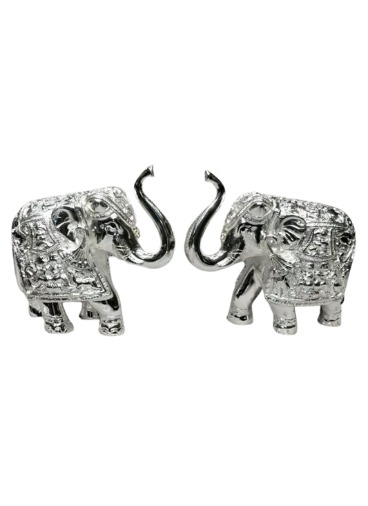 Silver Coated Elephant Mini 2.5"