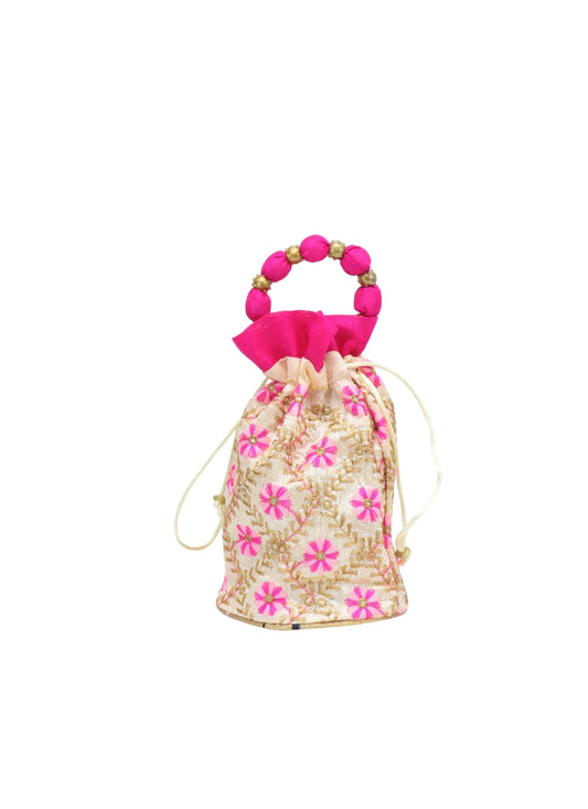 Hanging Designed Gudi Bags pink
