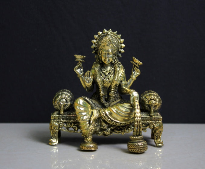 BRASS LAXMI ON SINGHASAN (SSXX) 4*2.5*4"
