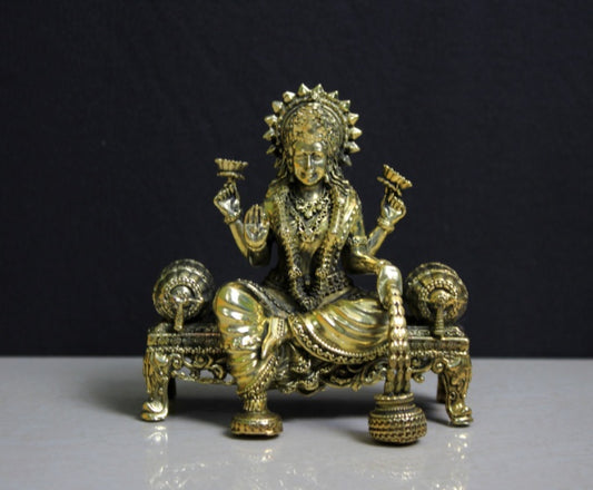 BRASS LAXMI ON SINGHASAN (SSXX) 4*2.5*4"