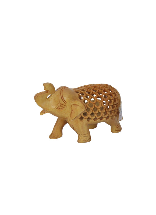 Wood Jali Elephant 3"