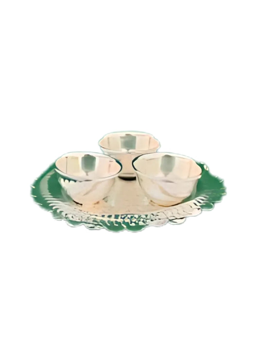 German silver WM KARUNA PLATE 3CUP (85GM)