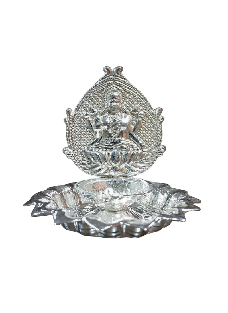 German Silver Goal Plate Laxmi Deepa 46gm