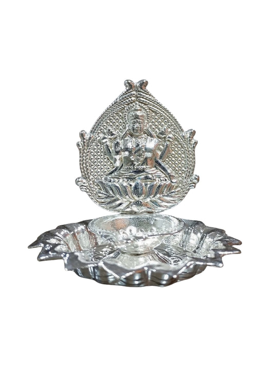 German Silver Goal Plate Laxmi Deepa 46gm
