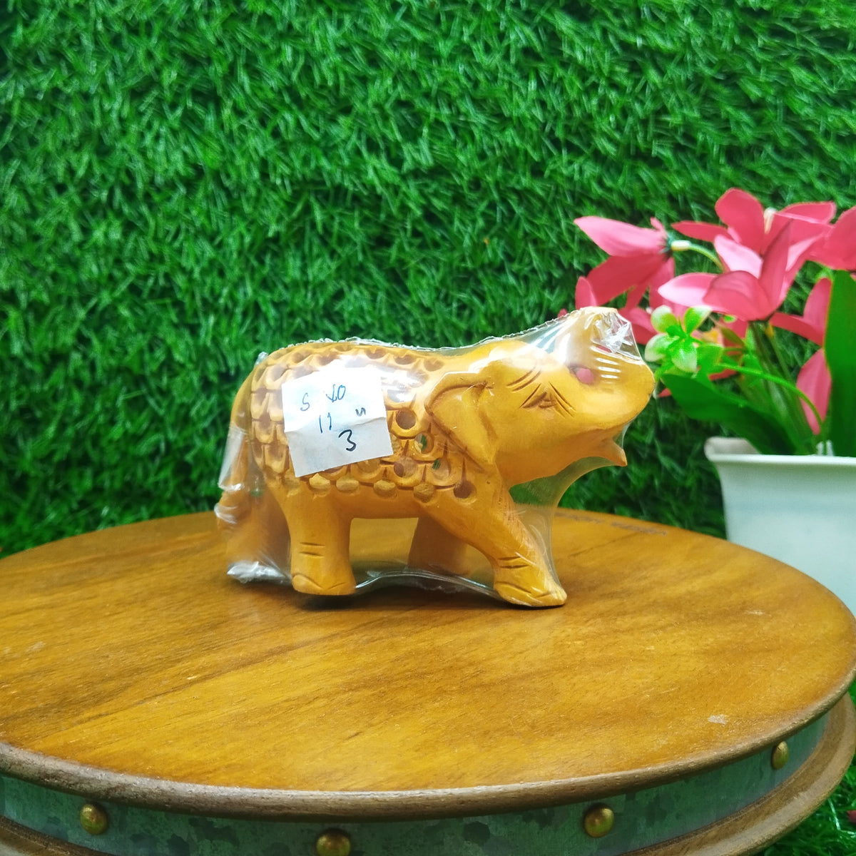 Wood Jali Elephant 3"