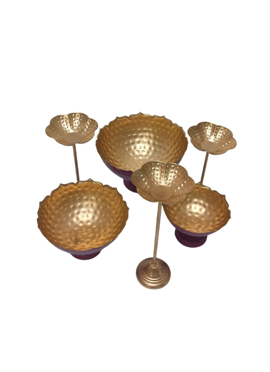 Metal flowers urli set