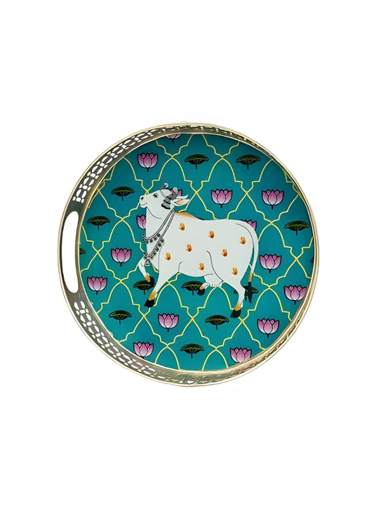 Blue Pichwai Tray