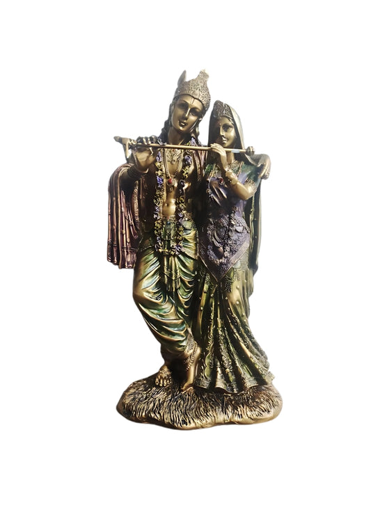 Brass Finish Resin Radha Krishna (STJZ)
