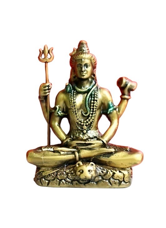 Brass Finish Resin Shiva Statue (USZ)