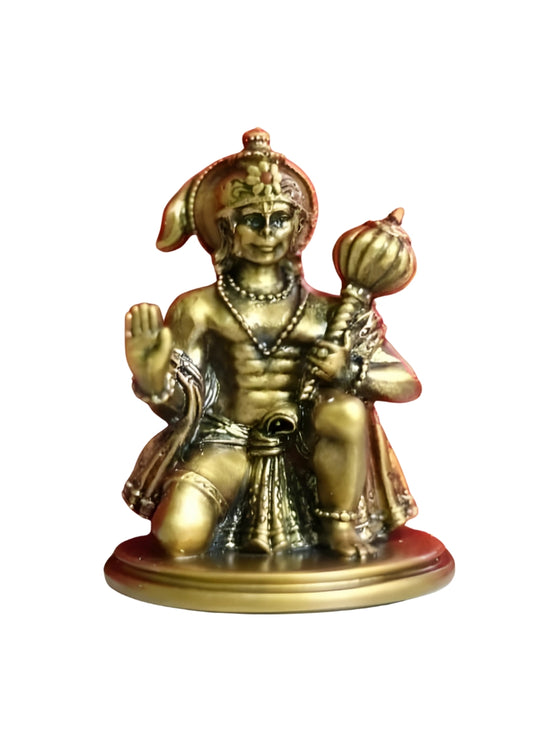 Brass Finish Resin Hanuman Statue (USZ)