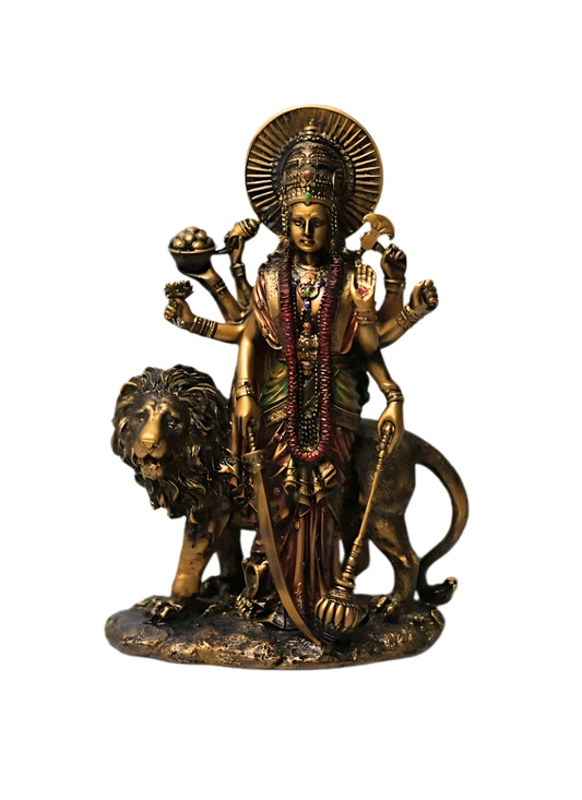 Brass Finish Maa Standing Durga Statue (UZZZ)