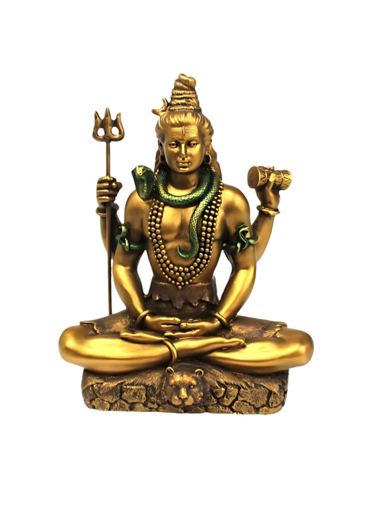 Brass Finish Resin Sitting Shiva Statue (SSZZ)