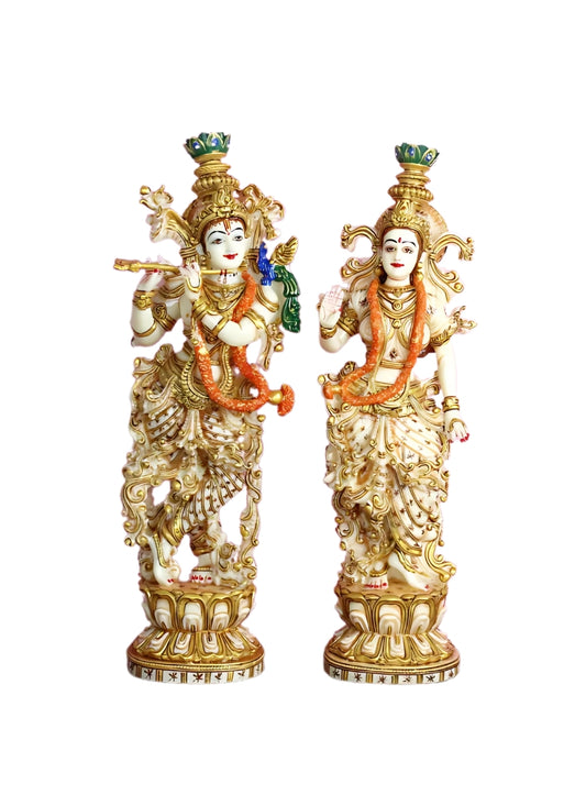 Brass Finish Radha Krishna 15"