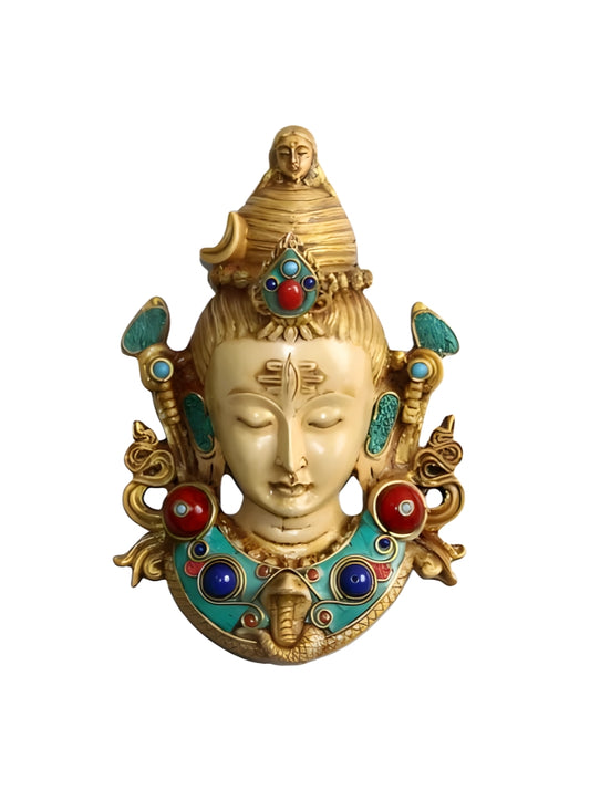 Resin Shiva Mask Stone Work (UZZZ)