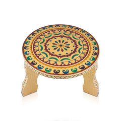 WOOD PAINTING ROUND CHOWKI 12*12