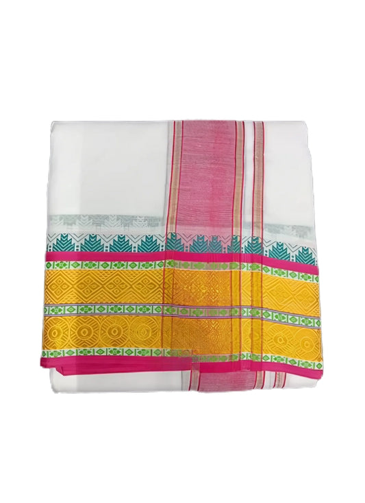 Dhoti 10x6 Pink with Golden Border