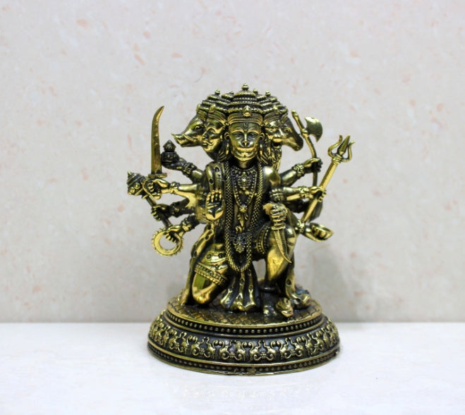 BRASS PANCHMUKHI HANUMAN STATUE (SWJX) 3*3*4"