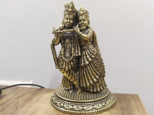 BRASS RADHA KRISHNA WITH ROUND BASE  (STRY) 4*3*5"