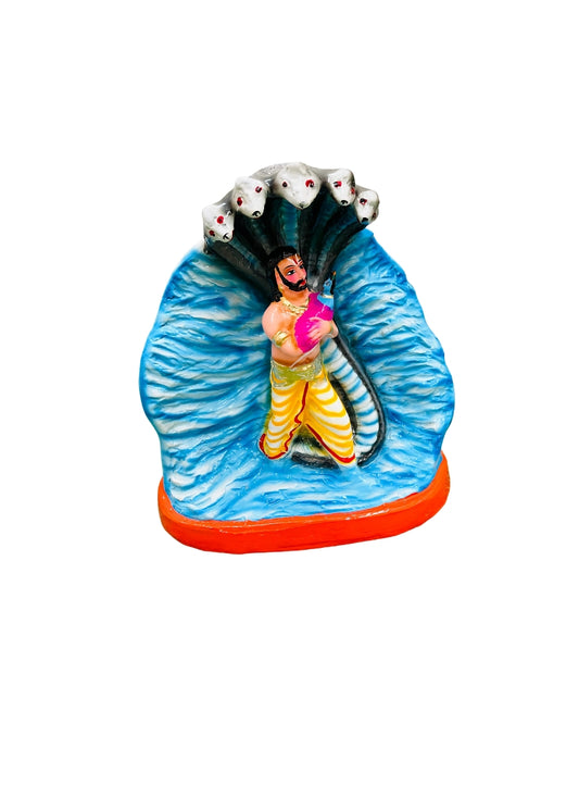 Adishesha Krishna Golu Doll – Krishna with Five-Headed Serpent Idol