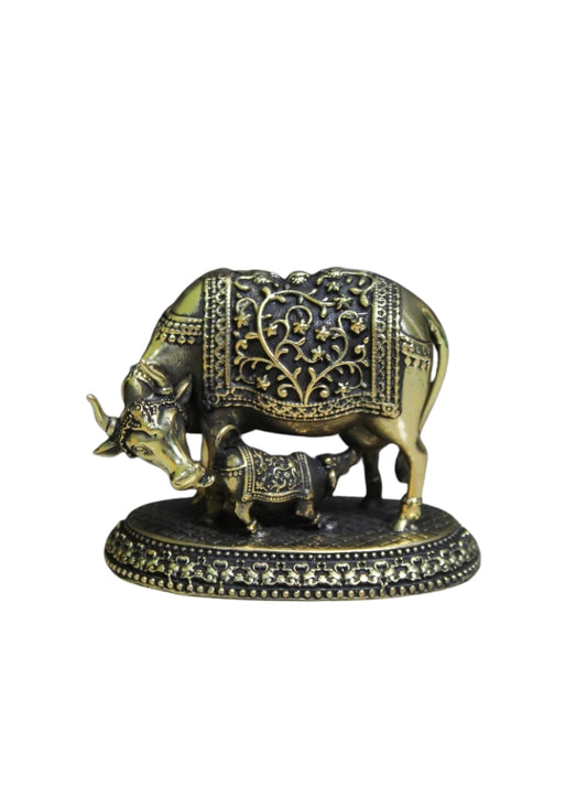 BRASS COW CALF WITH BASE (STTR) 4.5*3*4"