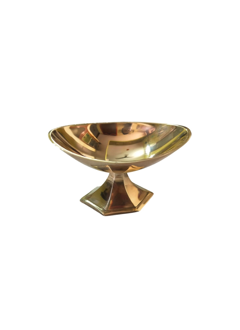 Brass Elliptical Pooja Bowl | Traditional Deepam for Oil/Ghee Lighting