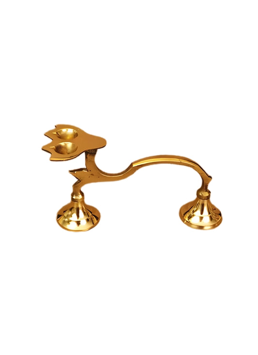 Brass Peacock Design Twin Stand Diya