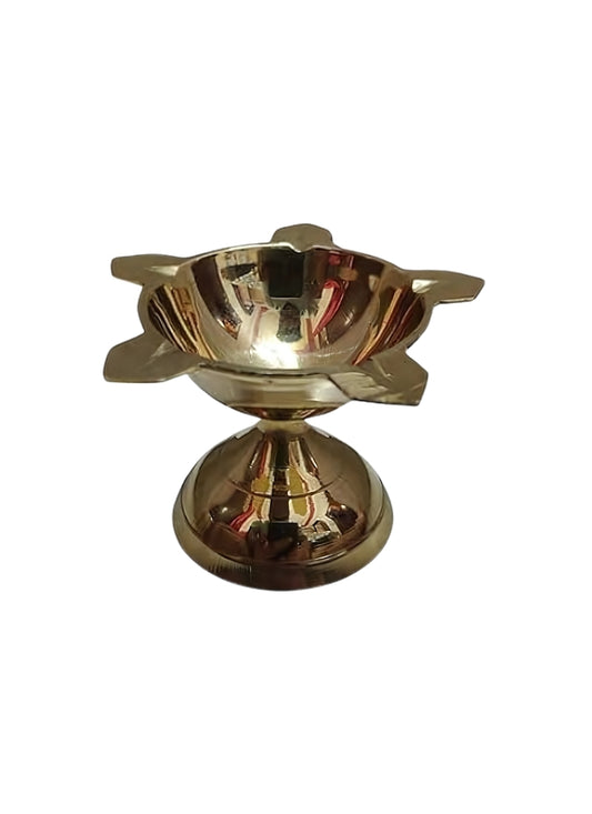 Brass Star-Shaped Diya Stand.