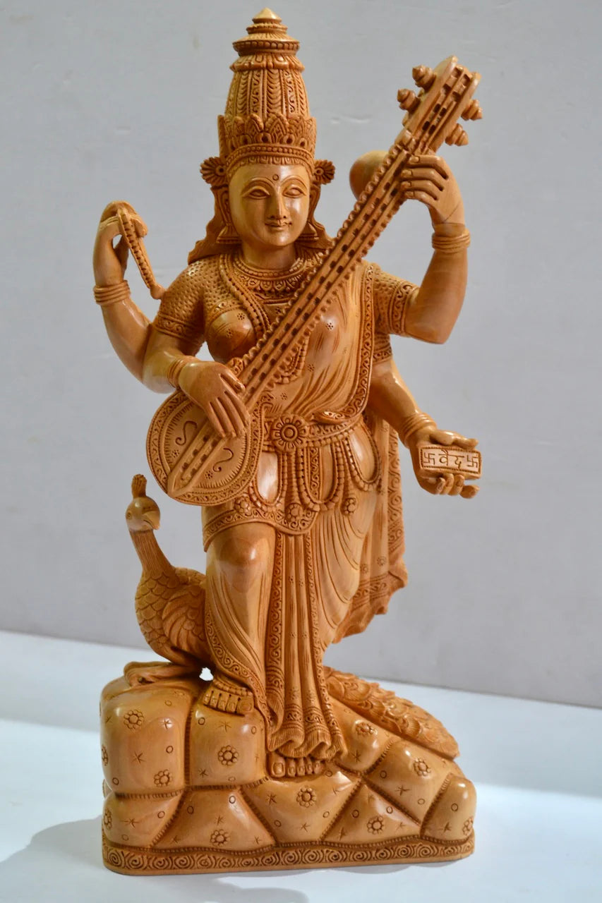 Wood Figure Sarashwati Assotted