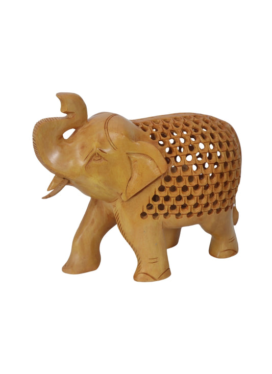Wood Jali Elephant 6"