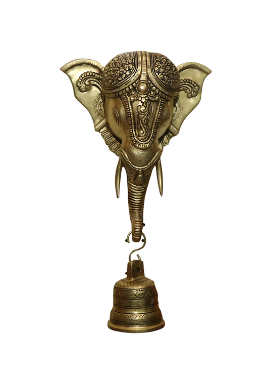 Brass Elephant Bell Wall Hanging