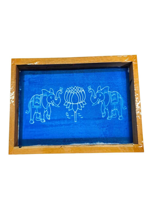 Elephant with Lotus Rangoli Stencils 9x5