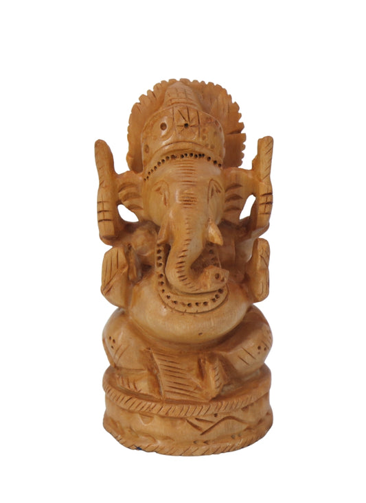 Wood Ganesh 5"