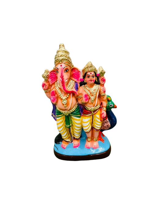 Ganesha Murugan Golu Doll – Lord Vinayagar & Murugan Idol with Peacock
