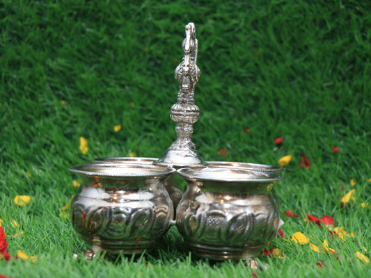 German Silver Haldi Kumkum Bowl