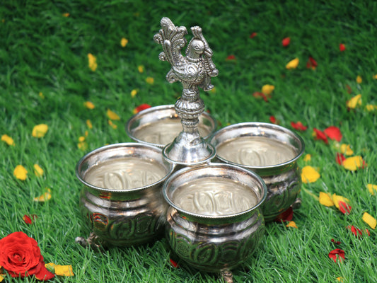 German Silver Haldi Kumkum Bowl
