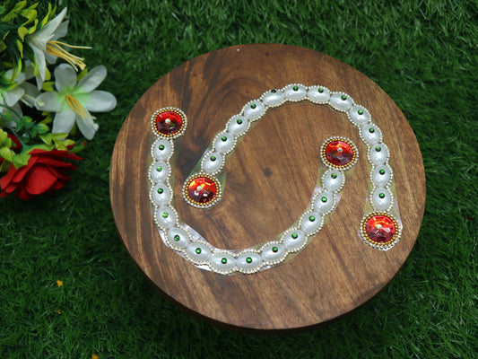 Devotional Decorative Red Stone with Pearl