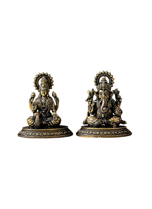 Brass Laxmi Ganesh 1.5*1*2.5"