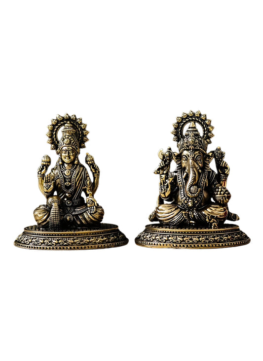 Brass Laxmi Ganesh 2.5*2*2.5"
