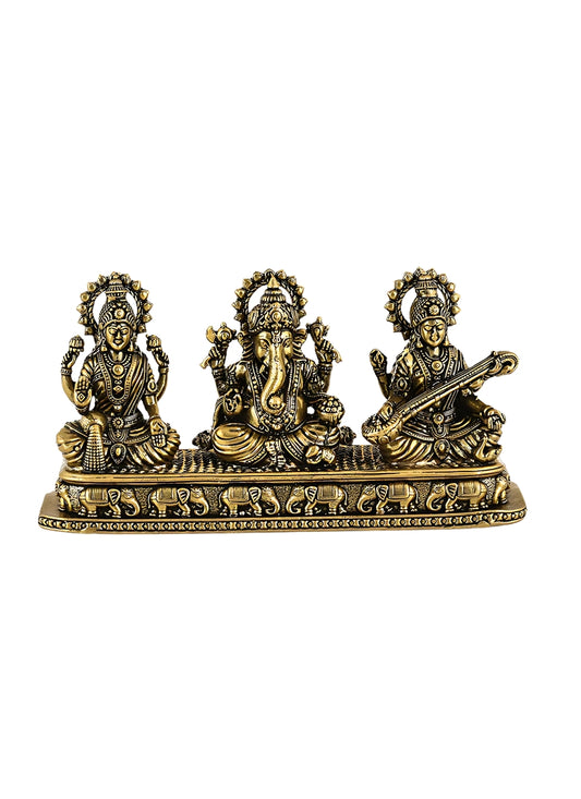 Brass Laxmi Ganesh Saraswati 6*1.5*3"