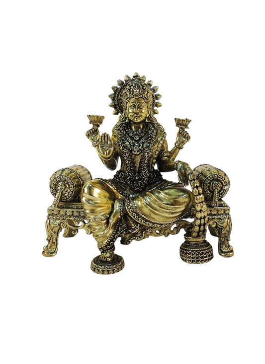 Brass Laxmi on Singhasan 4*2.5*4"