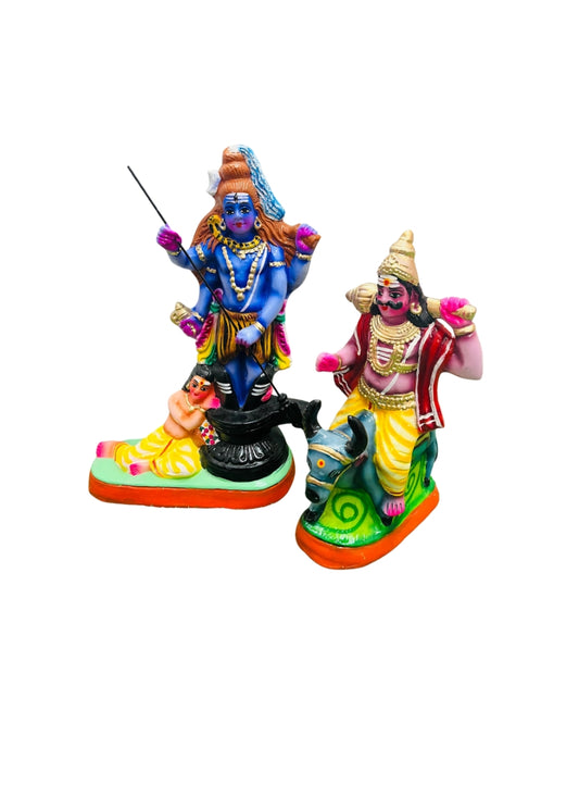 Lord Shiva & Yama Golu Dolls – Handcrafted Navaratri Bommai Set